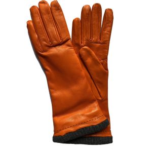 Gants chauds longs en cuir d’agneau doublure et revers laine – EDMONTON