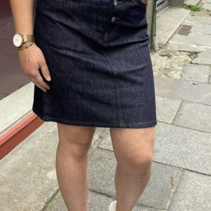 Jupe 1083 – 291H taille haute Droite superdenim flex indigo brut