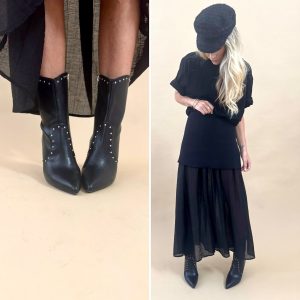 Bottines noires cloutées