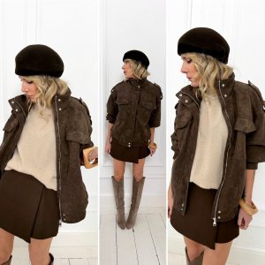 Veste marron en suédine