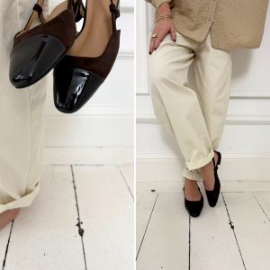 Ballerines slingbacks marron