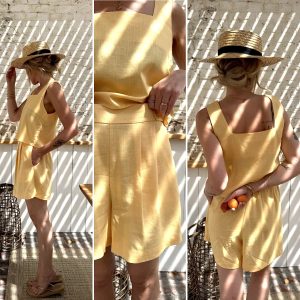 Short jaune pêche à pinces
