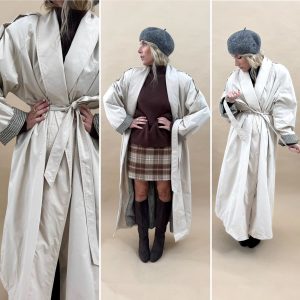 Trench crème doublure carreaux