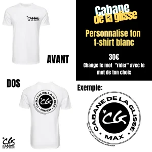 T-Shirt Cabane de la Glisse Blanc personnalisé