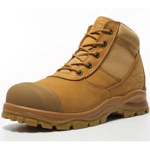 Chaussures de sécurité de chantier imperméables en cuir pour hommes