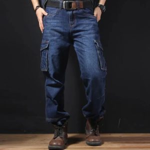 Pantalon de travail en denim bleu